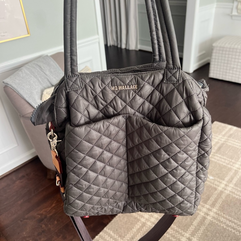 MZ Wallace Charcoal Quilted Tote